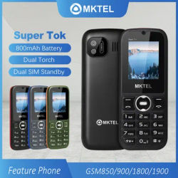 MKTEL SUPER TOK Feature Phone 1.77" Display 800mAh Battery Dual SIM Standby MP3 MP4 FM Radio For Senior