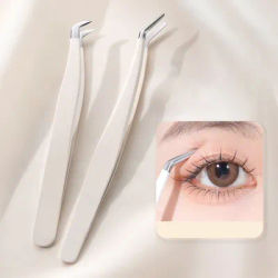 Stainless Steel Eyelash Tweezers Multifunctional Tweezers Grafting False Eyelash Patches False Eyelash Aids Portable Tweezers Be