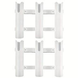 TEMU 2-pack Abs Black Fishing Rod Holders, Wall-mounted Tube Rack For Boat, Garage, And Outdoor Use