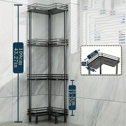 TEMU Rust-proof Stainless Steel Corner Shower Caddy With Hooks - 3/4 Tier Bathroom Organizer For Shampoo, Facial Cleanser & Accessories