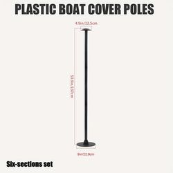 TEMU Koetsu 1pc Boat Cover Support Pole, Adjustable Height From 12 To 54 Inches, 6-level Extension, Abs, Black, Non-textile Materials