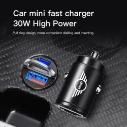 100W Car Charger USB Type-C Fast Charging Cigarette Lighter For Mini Cooper One JCW Works F54 F55 F56 F57 F60 R50 R52 R53 R55