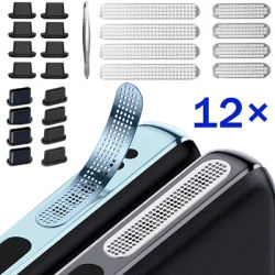1-12Pcs Universal Metal Mesh Anti Dust Proof Adhesive Phone Sticker Net For IPhone Charge Port Protector Speaker Hole Anti-Dust