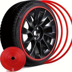 TEMU 8m Car Wheel Rim Edge Protector, Rubber Wheel , Vehicle Tire Rim Decor Sticker Strip, Universal Automotive Accessories For Curb Rash And Wheel Scratch Prevention