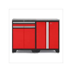 NewAge Garage Cabinets PRO Red 3-Piece Workbench Setup with Stainless Steel Top