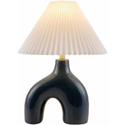 Nassandres 23"H x 17"W x 17"D Traditional Navy/White/Metallic - Brass/Translucent Table Lamp - Boutique Rugs