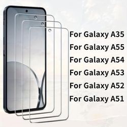 TEMU 3pcs Tempered Glass Screen Protector For Galaxy A55 / A54 / A53 / A52 / A51 / A35, 9h Hardness, Scratch Resistant, High Definition Tempered Glass