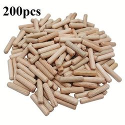 TEMU 0.31inch×1.57inch L-shaped Grooved Wood Dowels With Tapered Ends For Easy Insertion, Straight Grooved Dowels For Furniture, Doors And Art Projects (straight Grooved, Metric
