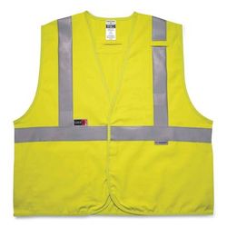 Ergodyne 21465 GloWear 8261FRHL Class 2 Dual Compliant FR Hook and Loop Safety Vest, Large/X-Large, Lime, Ships in 1-3 Business Days EGO21465