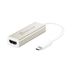 J5 Create JCA153US USB-C to HDMI Adapter, 5.71", Silver/White