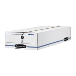 Bankers Box Liberty Specialty Size Standard-Duty Storage Boxes, 4 1/4" X 9 1/2" X 23 1/4", 60% Recycled, Blue/white, Case Of 12