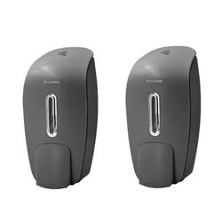 Alpine Wall-Mounted Hand Soap Dispensers, 9-5/8"h X 4-5/8"w X 4-1/8"d, Gray, Pack Of 2 Dispensers