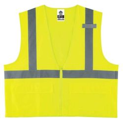 Ergodyne Glowear Safety Vest, Standard Solid, Type-R Class 2, 2Xl/3X, Lime, 8225Z