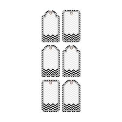 Barker Creek Accents, Double-Sided, Chevron Black And White, Pack Of 36
