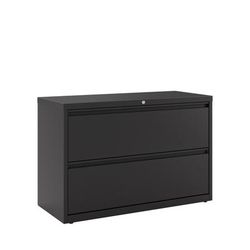 Workpro 42"w X 18-5/8"d Lateral 2-Drawer File Cabinet, Black