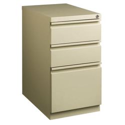 Workpro 23"d Vertical 3-Drawer Mobile Pedestal File Cabinet, Putty