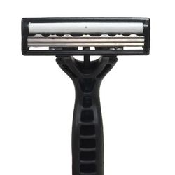 Medline Triple-Blade Facial Razors With Lubrication Strip, Pack Of 500