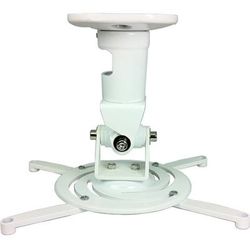 Amer Mounts Universal Ceiling Projector Mount - White - Supports Up To 30Lb Load, 360 Degree Rotation, 180 Degree Tilt