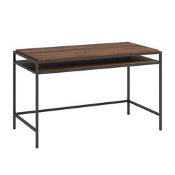 Sauder Nova Loft 49"w Writing Desk With Shelf, Grand Walnut