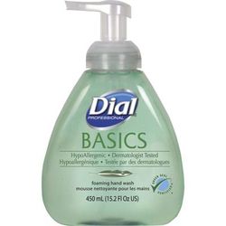 Dial Basics Hypoallergenic Foam Hand Soap - Fresh Scentfor - 15.2 Fl Oz (449.5 Ml) - Pump Bottle Dispenser - Hand - Green - 4 / Carton