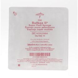 Medline Bulkee Super Fluff Sterile Sponges, 4" X 4", White, 10 Sponges Per Tray, Case Of 128 Trays