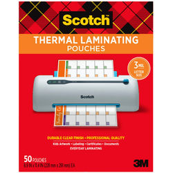 Scotch Thermal Laminating Pouches Tp3854-50, 8-7/8" X 11-3/4", Clear, Pack Of 50 Laminating Sheets