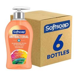 Softsoap Antibacterial Liquid Hand Soap Pump - 11.25 Fl. Oz. Bottles - Crisp Clean Scent - 11.3 Fl Oz (332.7 Ml) - Bacteria Remover - Hand - Orange