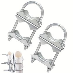 TEMU 2pcs U-shaped Pipe Clamps With Screw Bolt - Carbon Steel, Industrial Hardware For Securing Pipes &