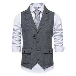 Classico Retrò Vintage Anni 1920 Gilet Il grande Gatsby Costume Per uomo Carnevale Mascherata Matrimonio Feste Ospite di nozze Adulti Gilet Primavera Autunno