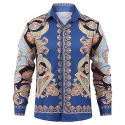 Retrò Vintage Anni '80 Camicia Hippie Retrò Costume Per uomo Mascherata Feste Casual Quotidiano Parata dell'Orgoglio Adulti Camicia