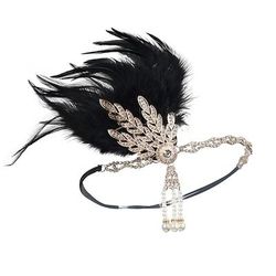 Anni Ruggenti Anni 1920 Fascia Flapper Il grande Gatsby Charleston Piuma Foglia Art Déco Costume Per donna Natale Capodanno San Valentino Balli di fine anno Feste Addio al Nubilato Adulti Altri