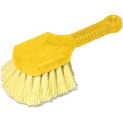 Rubbermaid FG9B2900YEL Pot Scrubber Brush, 8 Plastic Handle, Gray Handle with Yellow Bristles RUB9B29