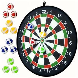 TEMU 12pcs Dartboard Set, Non-toxic, Other Textile Material, Ideal For 14+, With Ball Throw & Catch Game, For Indoor Fun, Family , And Party Entertainment