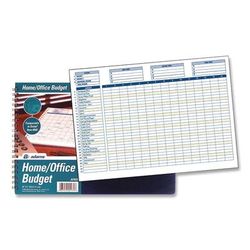 Adams Home/Office Weekly/Monthly Budget Book, Two-Page Spread: 15 Columns, Royal Blue Cover, 7 x 10 Sheets, 32 Sheets/Book (ABFAFR31)