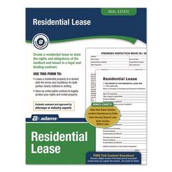Adams Residential Lease Form Sets with Instructions and Free Download, One-Part (No Copies), 8.5 x 11, 4 Forms/Set, 4 Sets/Pack (ABFLF310)