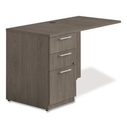 Alera Seville Desk Return with Pedestal, Left, 48" x 24" x 29", Walnut (ALESVRLP4824WA)
