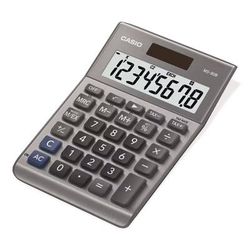 Casio MS80B 8-Digit Battery and Solar Basic Calculator, LCD, Silver (CSOMS80BSR)