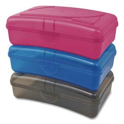 Cra-Z-Art Plastic School Box, 1 Compartment, 8 x 5.13 x 2.13, Randomly Assorted Colors, 6/Carton (CZA114116CT)
