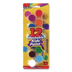 Cra-Z-Art Washable Kids' Paint Set, with Artist Brush, 12 Assorted Colors/Pack (CZA1062824)