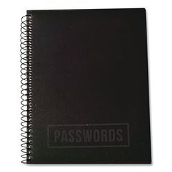 RE-Focus The Creative Office Small/Mini Password Log Book, 480 Total Entries, 4 Entries/Page, Black Plastic Cover, (60) 7 x 5.5 Sheets (RFCSMBLKPWBOOK
