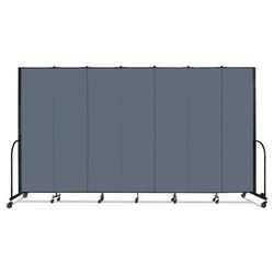 Screenflex Portable Room Divider, 13 ft 1" x 0.75" x 7 ft 4", Vinyl/Fiberglass/Steel, Blue (SCXCFSL747DB)