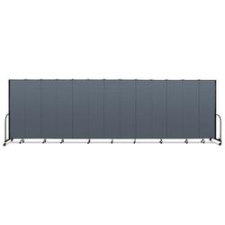 Screenflex Portable Room Divider, 24 ft 1" x 0.75" x 7 ft 4", Vinyl/Fiberglass/Steel, Blue (SCXCFSL7413DB)