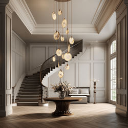 Marble | Modern Staircase Chandelier | 8 Lights / Warm White (3000k) | Living Room Lighting | Indoor Lighting | MOD LIGHTING