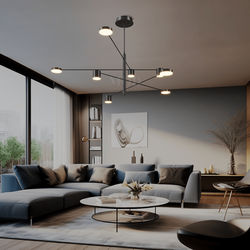 Lynx | Luxury Nordic Chandelier | Black Ash / 8 Lights / Warm White (3000k) | Living Room Lighting | Indoor Lighting | MOD LIGHTING