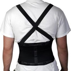 Medline Back Support with Suspenders, Black, Size S for 25"-30" Waist, 1 EA (NON11351S)