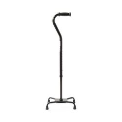 Medline Bariatric Steel Quad Cane with Large Base, 500 lb. Weight Capacity, Black, 1/CS (MDS86228XW)