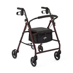 Medline Basic Rollator with 6" Wheels, Burgundy, 1 EA (MDS86850E)