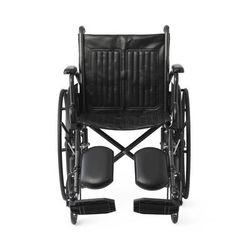 Medline 18" Wide K1 Basic Vinyl Wheelchair with Swing-Back Desk-Length Arms and Elevating Leg Rests, 1 EA (K1186V22E)