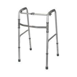 Medline Adult Folding Walker, 1 Button, 2/CS (MDS86615)