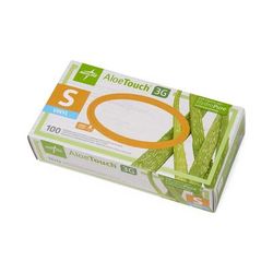 Medline AloeTouch 3G Synthetic Stretch Exam Gloves, Vinyl, Powder Free, Size S, 1000/CS (MDS195174)